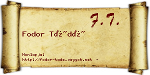 Fodor Tádé névjegykártya