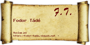 Fodor Tádé névjegykártya