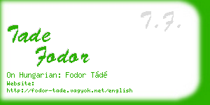 tade fodor business card