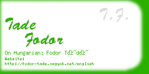tade fodor business card